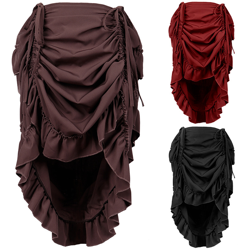 Skirts - Steampunk Viktorianischer Plissierter Korsettrock Mittelalterlicher Piratenrock