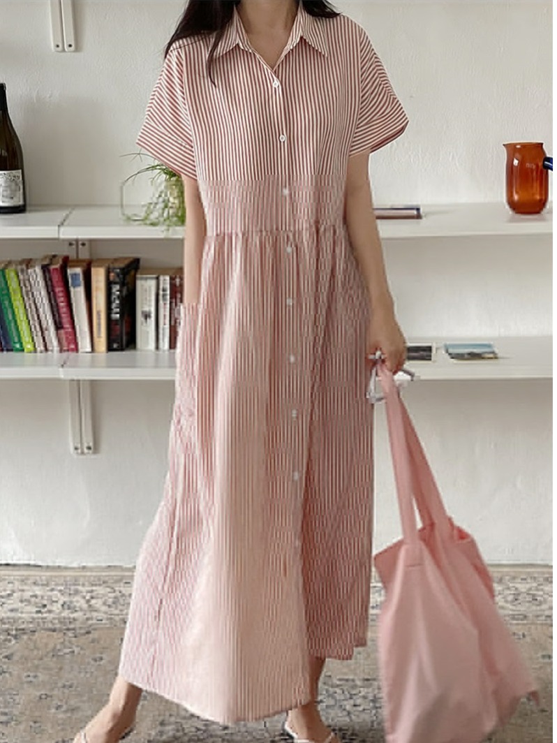 Retro-Koreanischer Stil, schma – Korean Style A Line Shirt Dress Bewertung und Preis