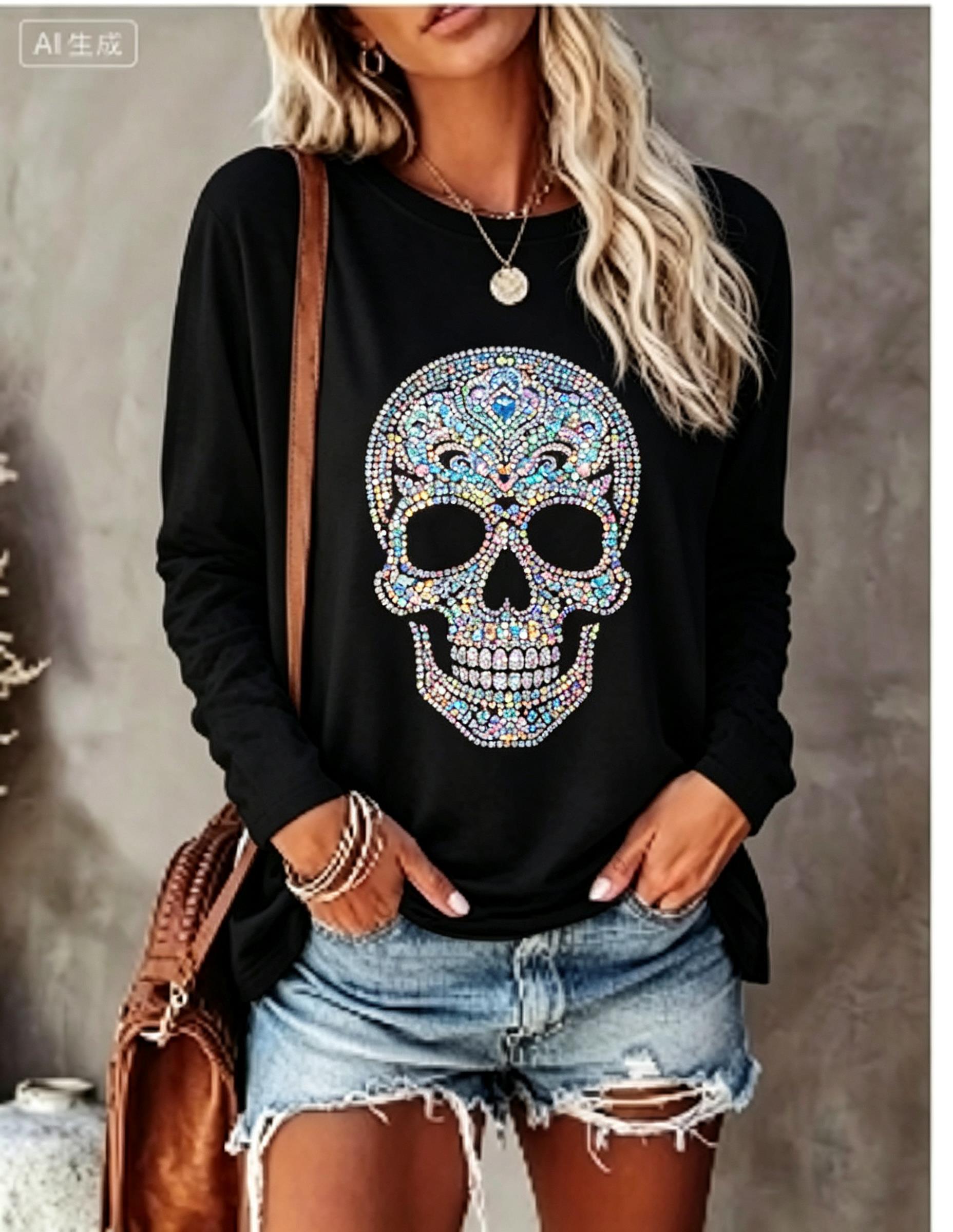 Damen Langarm-T-Shirt mit simu – Blouses Bewertung und Preis